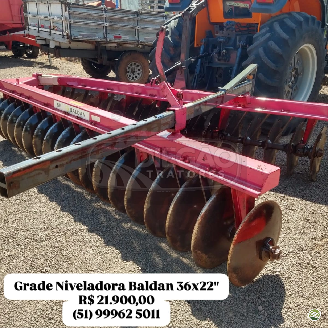 IMPLEMENTOS AGRICOLAS GRADE NIVELADORA NIVELADORA 36 DISCOS Diegão Tratores PAROBE RIO GRANDE DO SUL RS